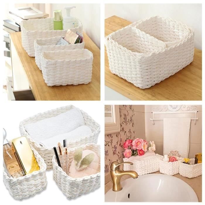 Panier à Linge,Boîte De Rangement En Tissu Tissé,boîte De Rangement De