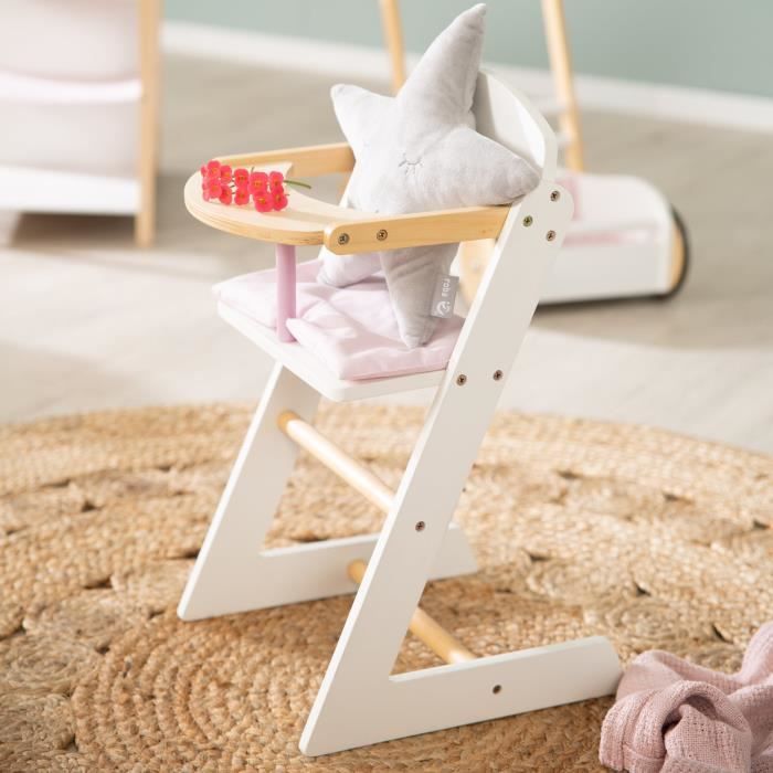 Chaise Longue Enfant Roba En Bois Massif FSC - Coussin étoiles Déhoussable, Porte-gobelet, 50 Kg Max - Gris Résistant Aux Intempéries