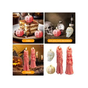 Lot De 3 Moules En Silicone Halloween/Automne (Citrouille Grande, Petite, Fantôme) - Pour Chocolats, Bougies, Savons
