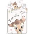 Bambi Parure de lit Bébé 100% Coton - Housse de Couette 100x135 cm + Taie d'Oreiller 40x60 cm-0