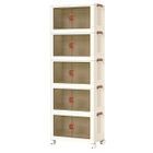 MULISOFT 5 Boites de Rangement Plastique Pliable Caisses de Rangement Librement Empilable - Capacité importante de 210L - Avec des Roues