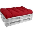 BEAUTISSU HOME STYLE Beautissu ECO Style Coussin d'assise pour Canapé en Palette 120x80x15 cm - Rouge - Extérieur Euro Palette