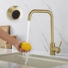 LONHEO Robinet de Cuisine 7-Forme Rotatif à 360°Mitigeur Evier à Eau Froide et Chaude en Acier Inox avec Barboteur démotable, Doré