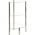 SWITHOME Etagère d'angles 3 rayons Belly chrome et verre trempé transparent