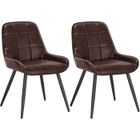 WOLTU Chaises de Salle à Manger Lot de 2, Chaises Relaxantes en SimiliCuir, Ergonomiques avec Dossier, Marron foncé BH332dbr-2