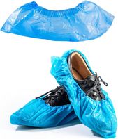 MTEVOTX  Couvre-Chaussures jetables ,  Surchaussures Jetables plastique , imperméables, et anti-salissures, Bleu(50 pcs)