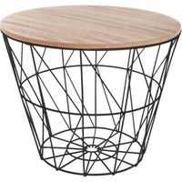 Table de café ronde - Atmosphera - Noir - Style contemporain - D, 38 x H, 30,5 cm - MDF et acier