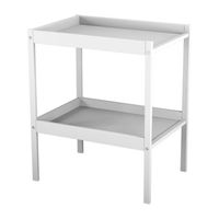 Table à langer bois - SIMPLY - Blanc - Fonctionnelle - Étagère de rangement - Convient pour matelas 75x50 cm