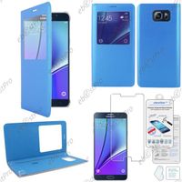ebestStar Housse Pochette Protection Coque Etui type S-View Samsung Galaxy Note5 Note 5 N920F, Bleu +Film Verre