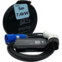 Evplug/Chargeur EV Portable Voiture Electrique (Type 2 | 5m, 7,4kW | 32A)