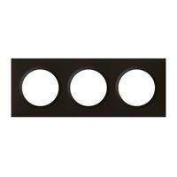 Plaque de finition carrée 3 postes Dooxie - Noir velours - 600863 - Legrand