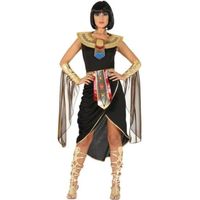 Déguisement Pharaone Égyptienne Noire pour Femme - Disfrazzes - Robe, Collier, Bracelets, Ceinture en Polyester