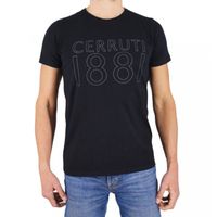 Cerruti 1881 T-shirt manches courtes col rond logo brodé Alda Noir Homme