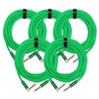 5x SET Pronomic Trendline INST-6NG câble à instrument 6 m vert
