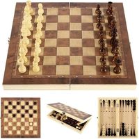 DUO Jeu d'échecs 3 en 1 Jeu d'échecs et de dames pour la famille et les amis En Stock