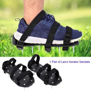 BULBE 1 paire de sandales d'aérateur de pelouse chaussures à pointes d'herbe robuste avec boucle outil jardin (3 sangles)