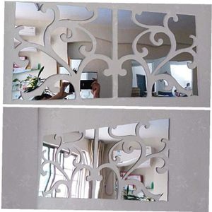 32 Pi/èces 6 x 9 Pouces Feuilles de Miroir Flexibles Carreaux de Miroir Adh/ésifs Non en Verre Autocollants de Miroir Mural pour D/écoration Murale /à Maison