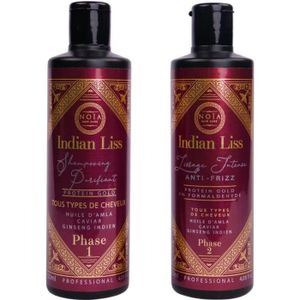 DÉFRISAGE - LISSAGE LISSAGE NOIA HAIR - INDIAN LISS -HUILE D'AMLA ,CAVIAR & GINSENG INDIEN - PROTEIN GOLD - 2 X120ML