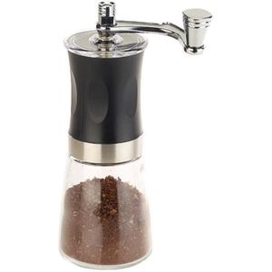 Moulin /à caf/é manuel moulin /à caf/é /à main en acier inoxydable avec fraise /à c/ône en c/éramique ajustable avec pinceau /à /épices et cuill/ère /à mesurer