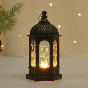OBJET DÉCORATIF Tbest Lanterne de Ramadan LED Décoration Table Lam