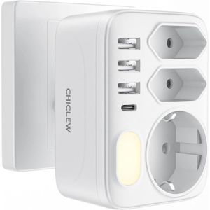 MULTIPRISE Multiprise Avec Interrupteur, Multiprise Murale 3500W Avec 3 Ports Usb Type-C, Prise Usb Electrique 7 En 1 Avec 3 Séparateurs[C325]