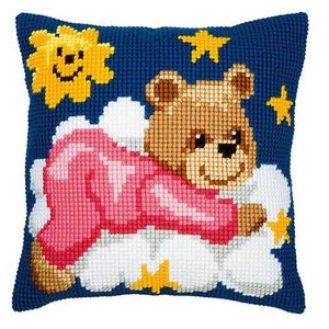 Kit Point De Croix DIY – Coussin Hibou D’hiver à Broder Soi-même | 40 X 40 Cm | Kit Créatif Complet