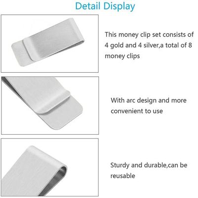 Lot De 4 Pinces à Billets En Acier Inoxydable