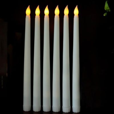 Bougies LED Coniques Scintillantes - Lot De 6 Avec Télécommande | Parfait Pour Décoration Fêtes Et Mariages
