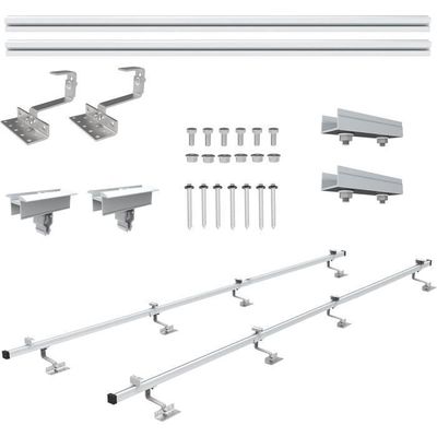 NLDGR Lot de 2 Supports de Montage Inclinables pour Panneau Solaire, Kit de Montage de Toit en Tuile de Support Solaire, Supports de Montage de Panneau Solaire en Alliage D'aluminium pour(Blanc