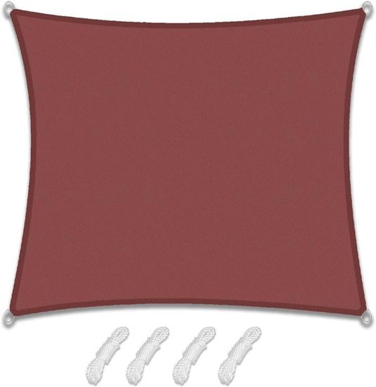 Voile D'ombrage Rectangulaire 1.6x3.4m - Protection UV 98%, Avec Oeillets Et Cordes, Blanc