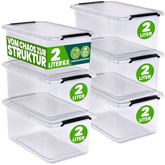 Lot de 10 Boîtes 5L Plastique Transparent Empilables Sans BPA