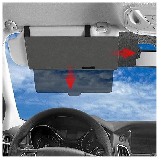 Rallonge Pare-soleil Voiture – Extension Anti-éblouissement Et Anti-UV – Universelle Pour Siège Conducteur Et Passager – Matériau PU Et PC