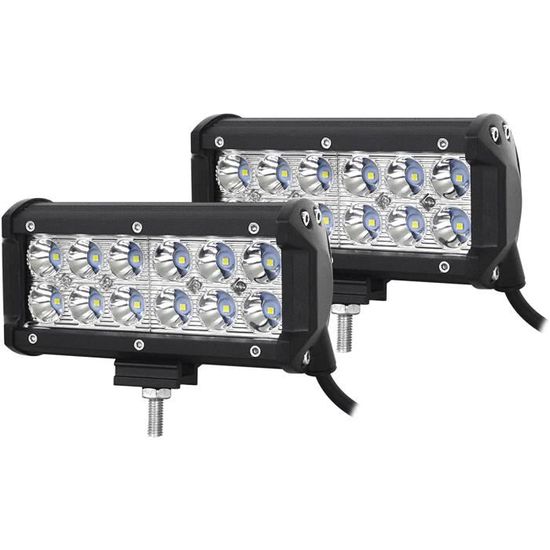 2 Phares De Travail LED 36W - 12V/24V - Blanc 6000K - Pour Camion, 4x4, VTT - Neuf