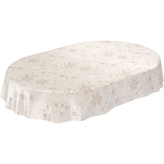 KEVKUS Nappe en toile cirée B6025-01 - Motif citrons et fleurs jaunes - Rectangulaire et ronde - Ovale (bord coupé (sans bordure) - 120 x 160 cm