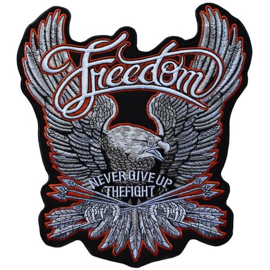 Écusson Aigle Moto Route 66 Thermocollant Grand Format 28x30cm - Patch Biker USA