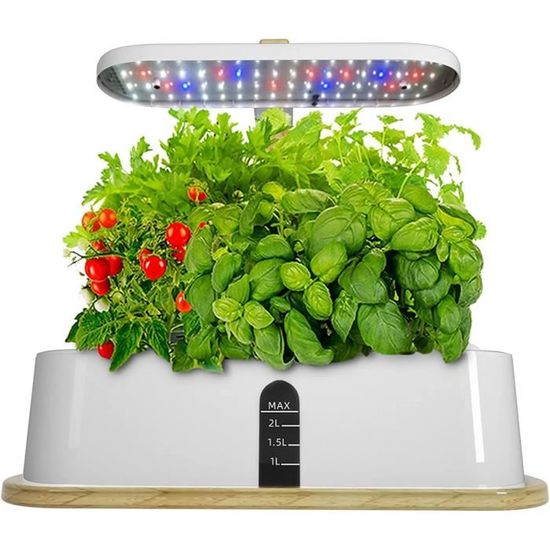 PERZOE Système Hydroponique Vertical 6 Étages 30 Pots - Tour Garden 10L Avec Pompe, Culture Sans Terre Pour Herbes, Légumes, Fruits Intérieur