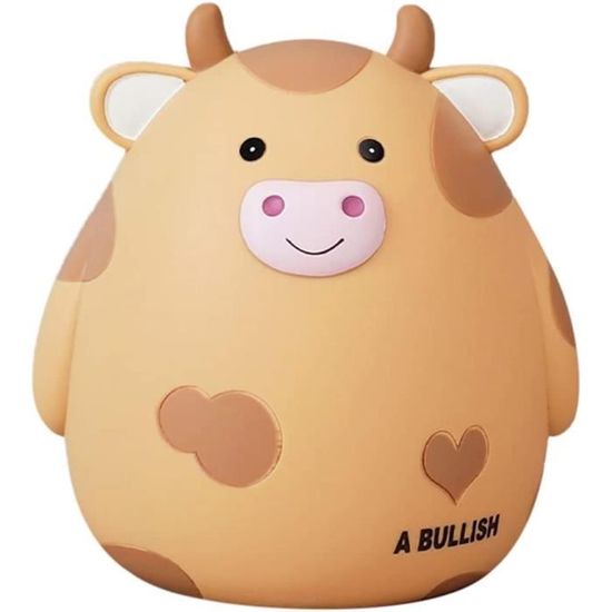 Tirelire Vache Mignonne Pour Enfants – En Vinyle Souple, Incassable Et Colorée, Idéale Pour Apprendre à économiser