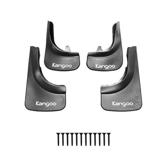 Kit De 4 Bavettes/garde-boue Avant Et Arrière MDAK Pour Renault Kangoo 1997-2025 - Noir, En TPE Souple