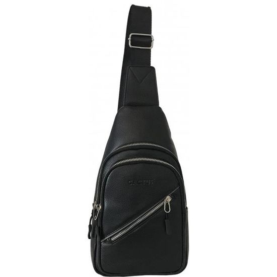 CACTUS Sacoche Pochette bandoulière besace homme cuir noir Très bon état