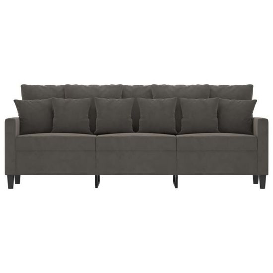 YAJ - Canapé à 3 Places Gris Foncé 180 Cm Tissu - DX2075 - Maison