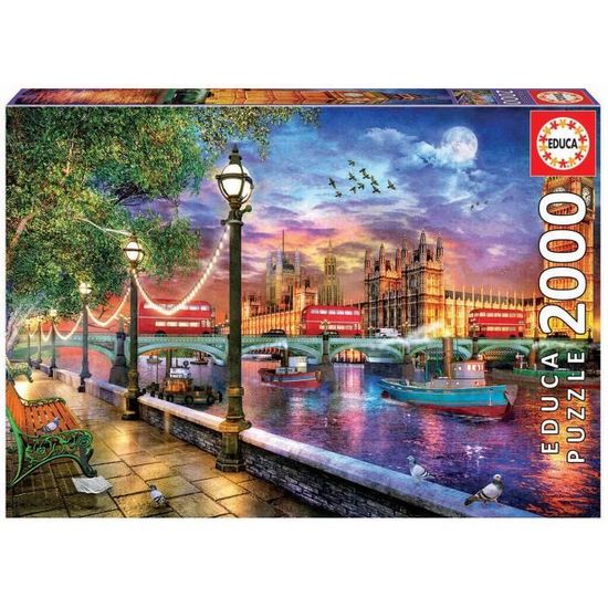 Puzzle 2000 pièces Londres au coucher du soleil - EDUCA