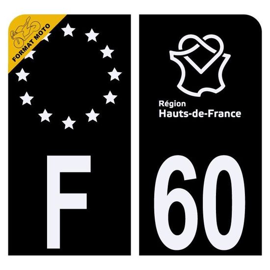 2 Autocollants Plaque Immatriculation Département 59 Nord - JINTORA - Pour Voiture, Surface Lisse