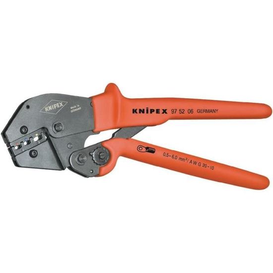 Pince à sertir pour connecteurs non isolés - Knipex - Orange - Pince