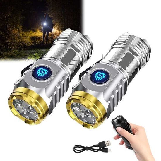 Lampe Torche LED Rechargeable Ultra Puissante 8000mAh - 6000+ Lumens, Portable, Pour Extérieur Et Urgences