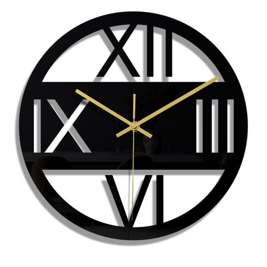 Lot De 2 Horloges Murales Décoratives En Acrylique Miroir – 20 Cm, Chiffres Romains, Installation Facile