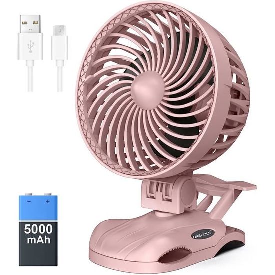 Ventilateur Moteur Sans Balais CATGIFF Ventilateur Portable Turbo 5000mAh - Mini Ventilateur Rechargeable Silencieux 199 Vitesses, Refroidissement Glace -10°C, Blanc