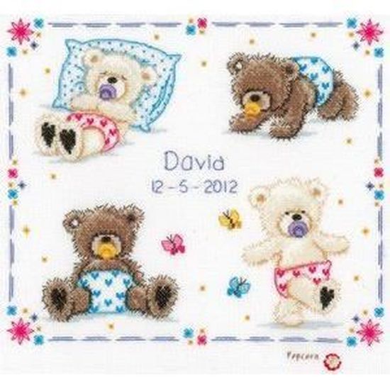 Kit broderie point de croix - Ours en peluche - Vervaco