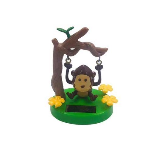 Figurine Singe Dansant Solaire – Décoration Tableau De Bord Voiture/Bureau – Caoutchouc Souple – Environ 5,5x6 Cm – Cadeau Amusant