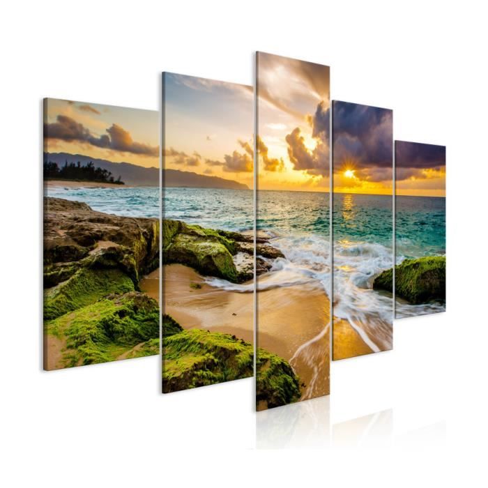 Tableau - Turquoise Sea (5 Parts) Wide - 100x50 - Artgeist