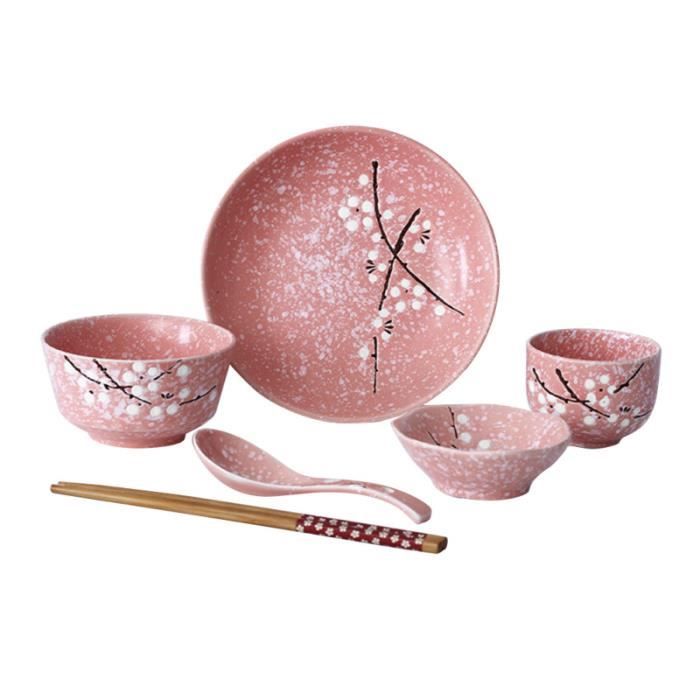 6 pièces ensemble de vaisselle en céramique Premium Style japonais créatif moderne bol assiette plat ménager BOL